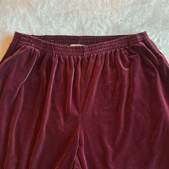 ELISABETH by Liz Claiborne Velour Lounge Pants 2X Purple Soft Pockets - Picture 5 of 9